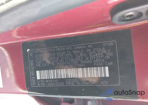 2006 Toyota Corolla S from USA, damaged, VIN 2T1BR32E56C711944